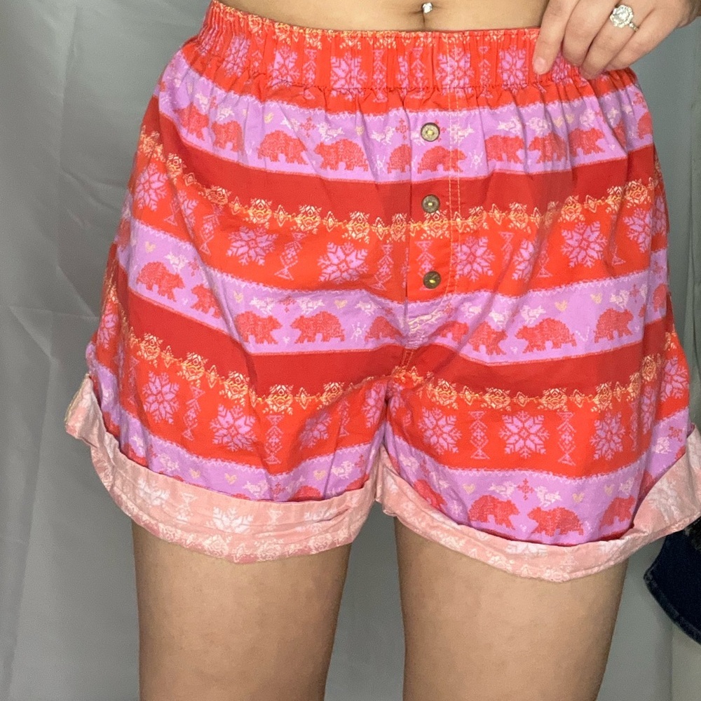 Free people orange/red/purple cotton boxer shorts with polar bear‎ print size S